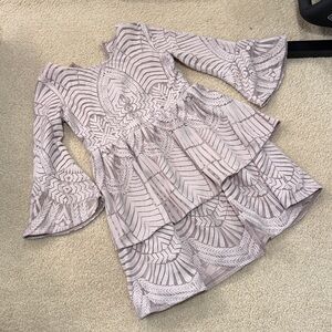 Bardot Junior Lavender Tiered Lace Dress size 10